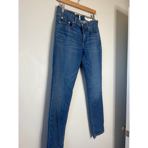 NEW Rag & Bone Dre Low Rise Slim Straight Leg Boyfriend Jeans Blue Size: 28 - Picture 3 of 8